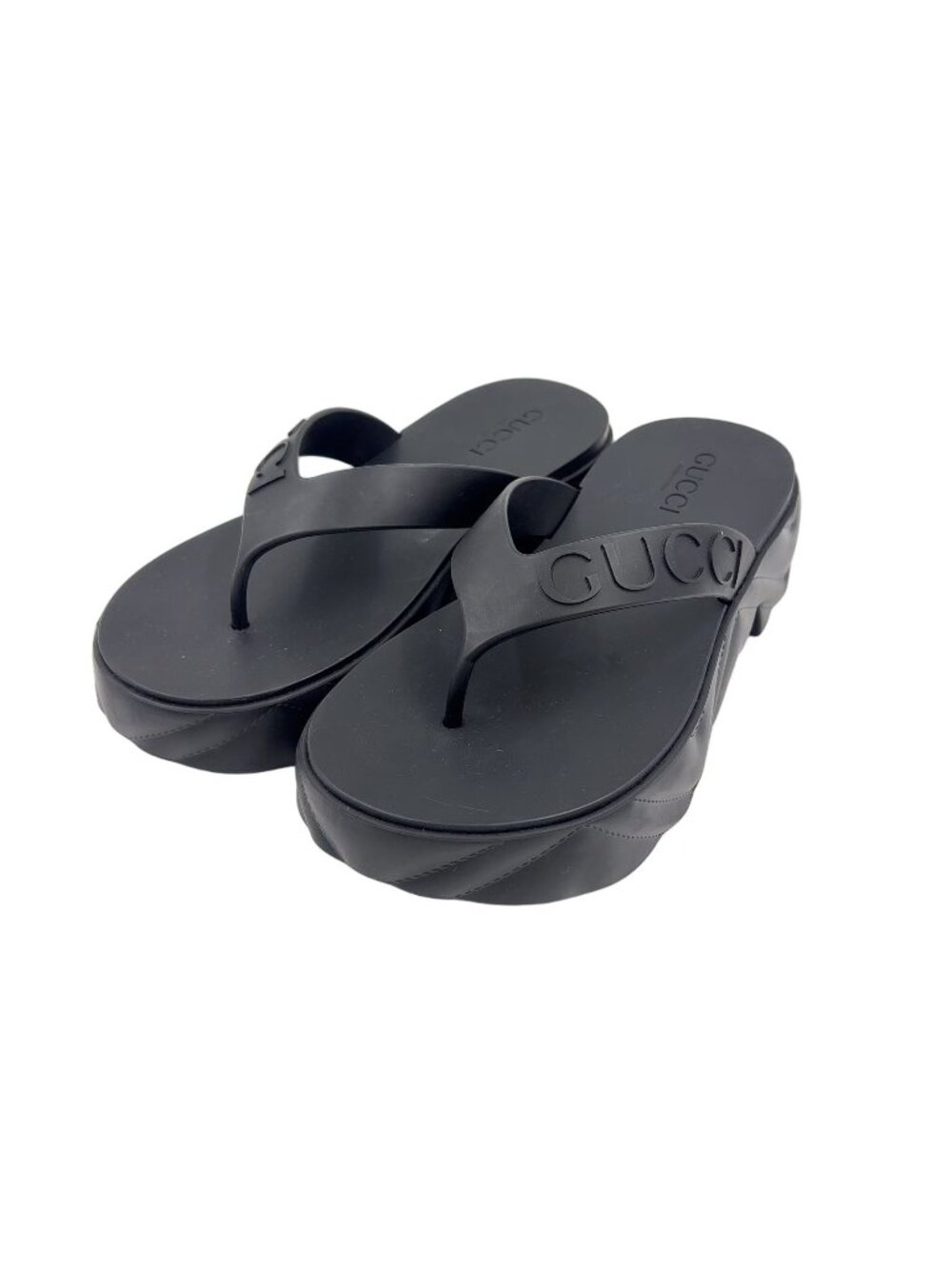 Gucci Thong Rubber Black Sandals